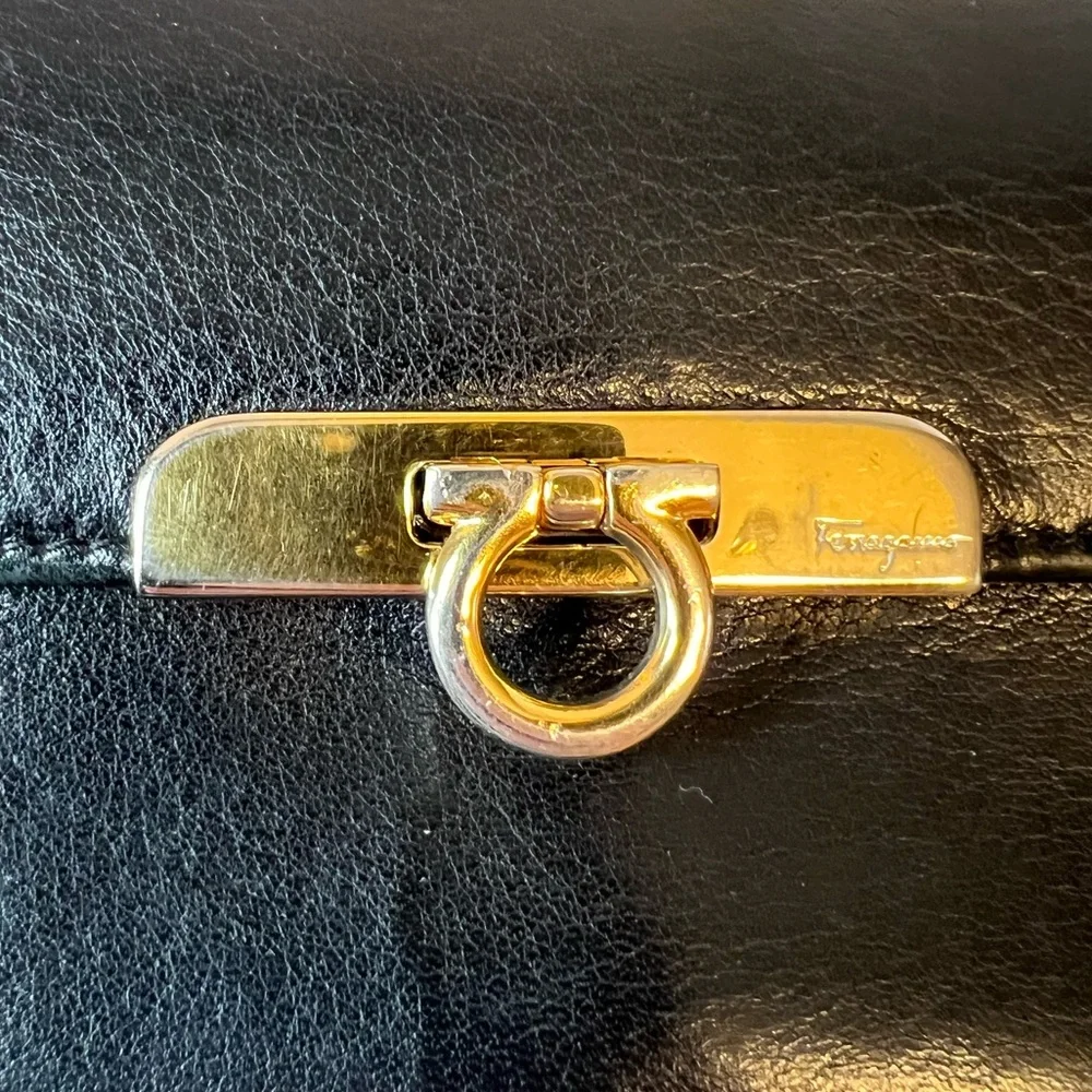 Salvatore Ferragamo, Continental‎ black leather wallet